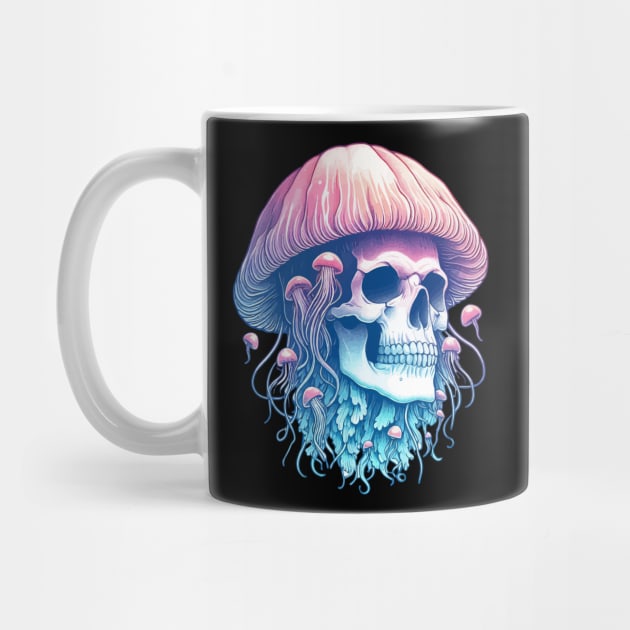 Pastel Goth Skull Jellyfish by TomFrontierArt